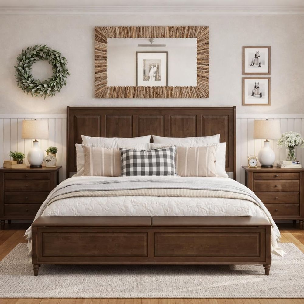 Woodworking Box - Tall King Size Bed e, armhouse