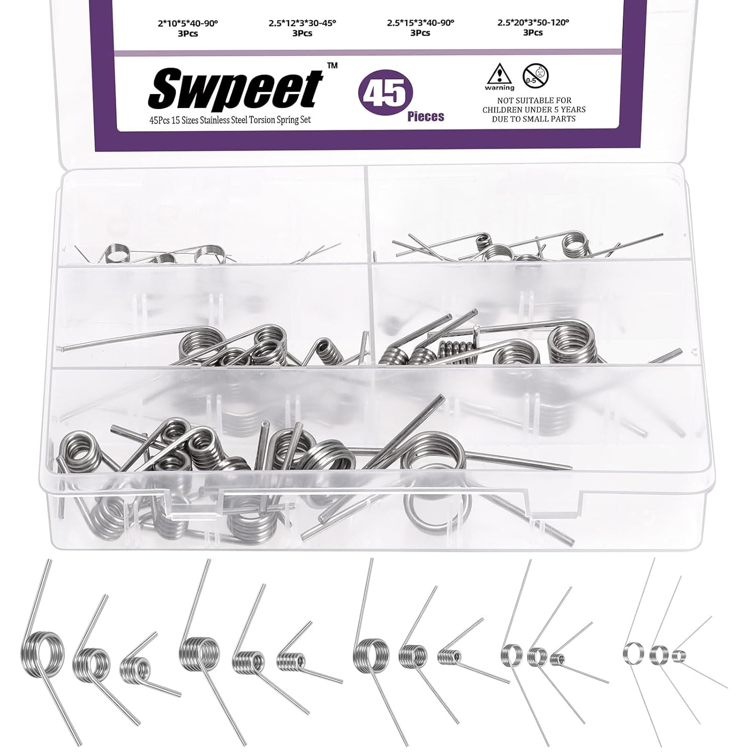 Woodworking Kit - 45Pcs 15 Sizes 45/90/120 Degree Stainless