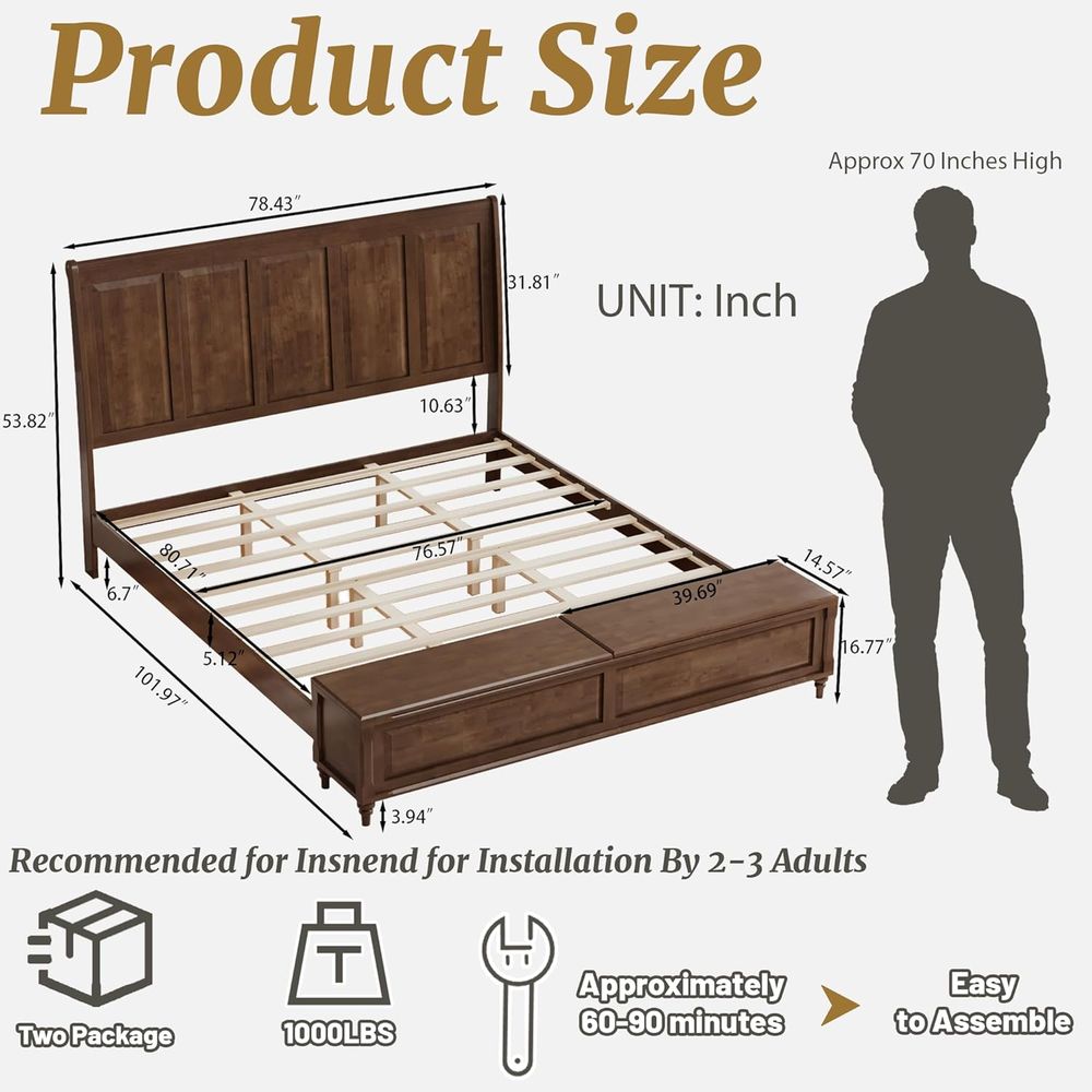 Tall King Size Bed e, armhouse - Woodworking Box ulasan dan harga