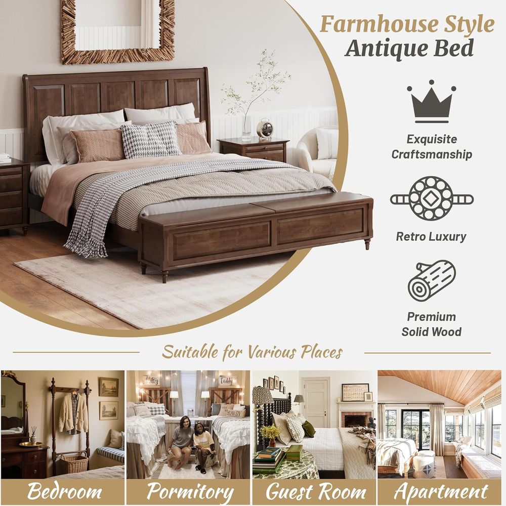 Tall King Size Bed e, armhouse - Woodworking Box ulasan dan harga