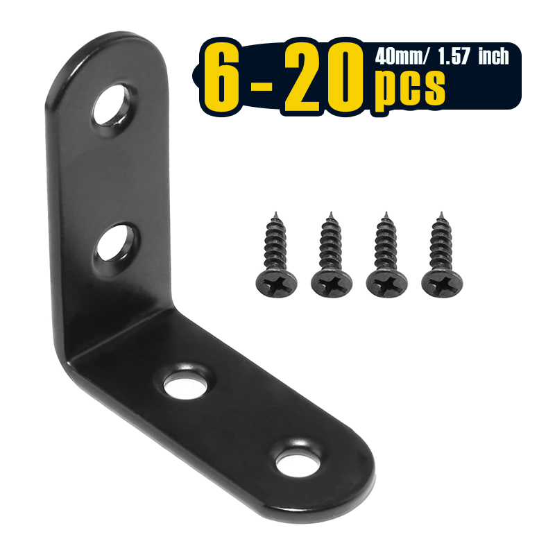 6-20 Pcs Black Corner Brace L  - Woodworking Joint ulasan dan harga