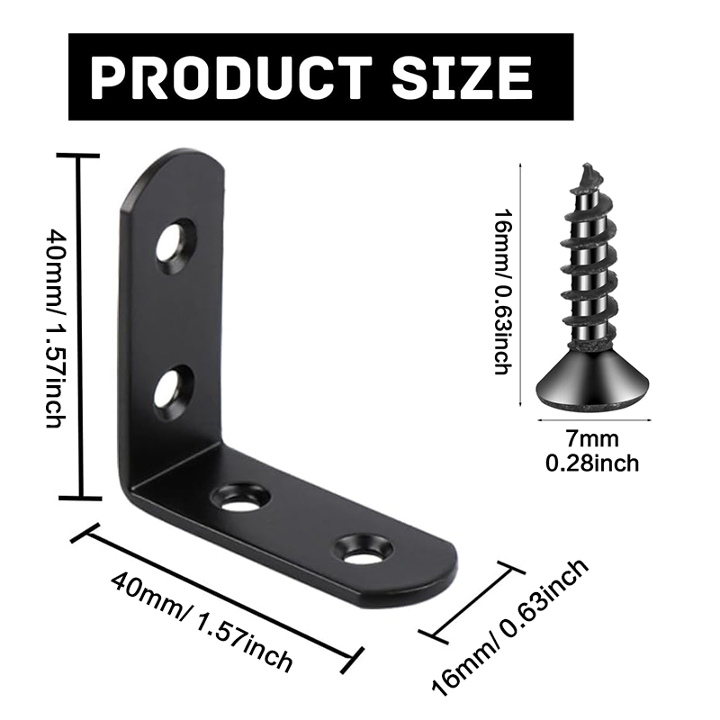 6-20 Pcs Black Corner Brace L  - Woodworking Joint ulasan dan harga