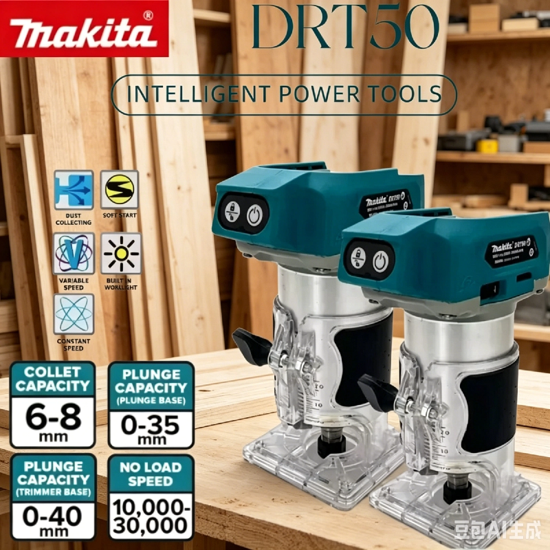 Makita DRT50 18V LXT Brushless - Woodworking Edge Trimmer ulasan dan harga
