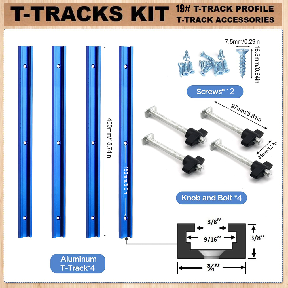 Woodworking 19# T-track Kit an - Woodworking Kit ulasan dan harga