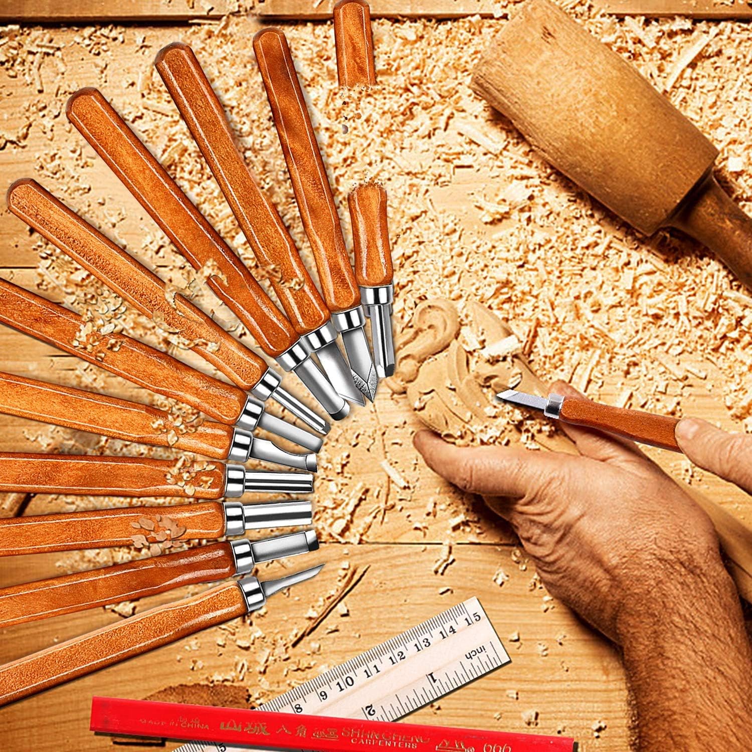 Wood Carving Knife Set 20 PCS  - Woodworking Kits For Beginners ulasan dan harga