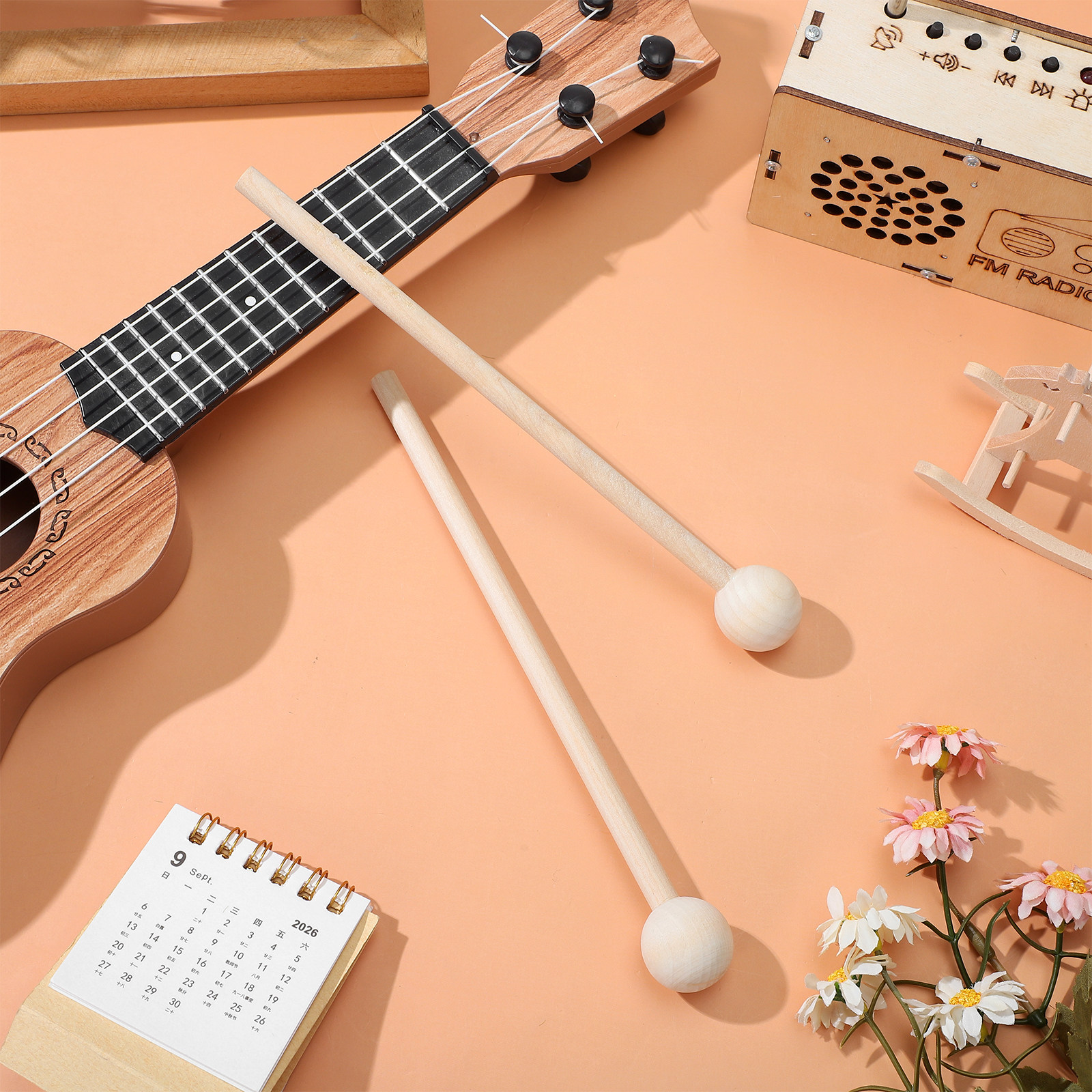2Pcs Smooth Wooden Xylophone M - Woodworking Xylophone ulasan dan harga