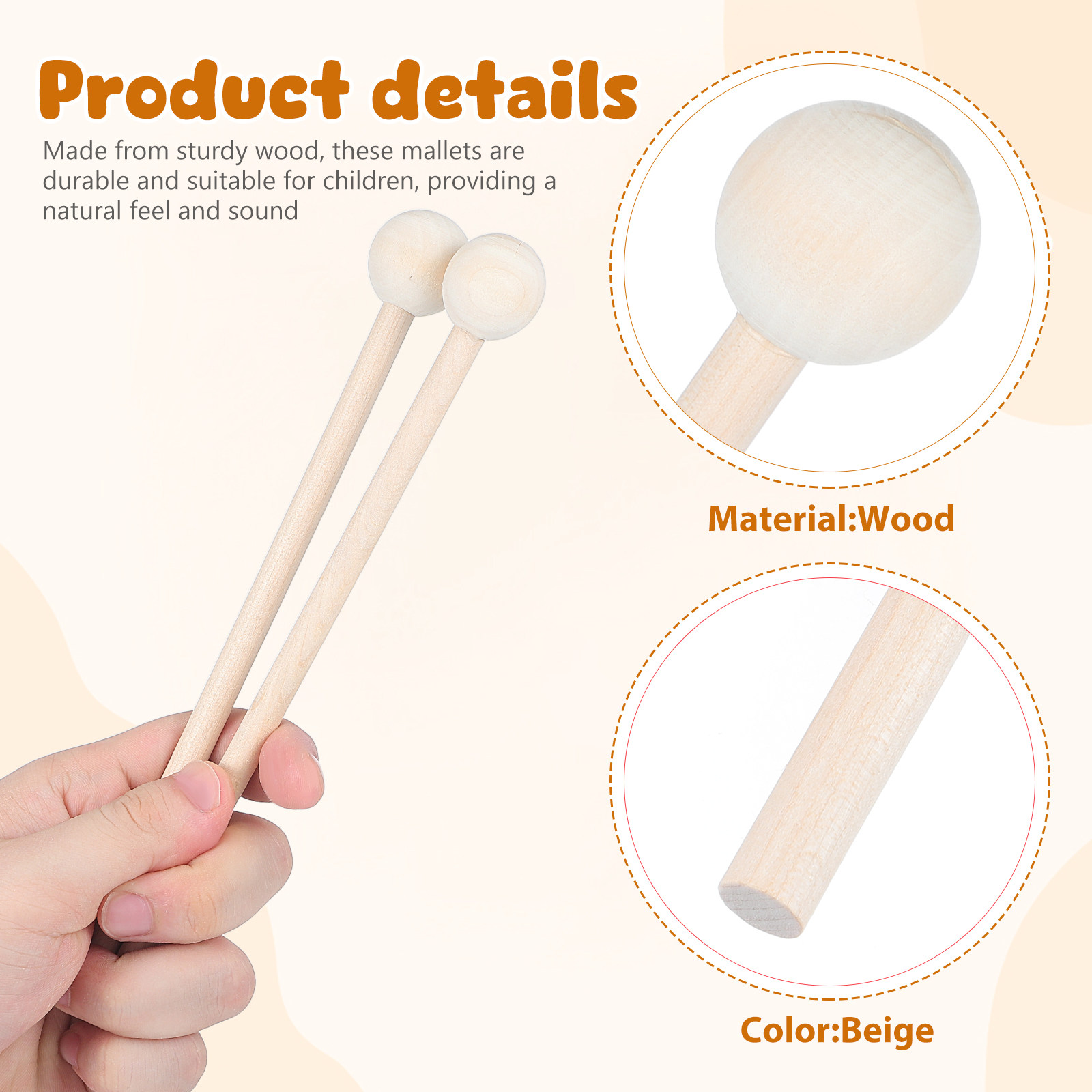 2Pcs Smooth Wooden Xylophone M - Woodworking Xylophone ulasan dan harga
