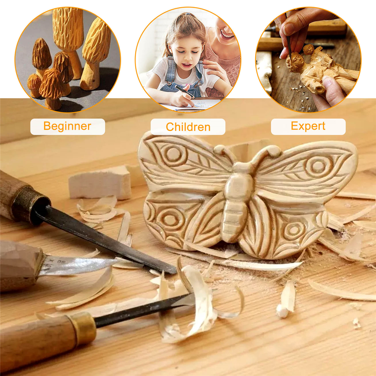 ABKM 6Pcs Basswood Carving Blo - Woodworking Kits For Beginners ulasan dan harga