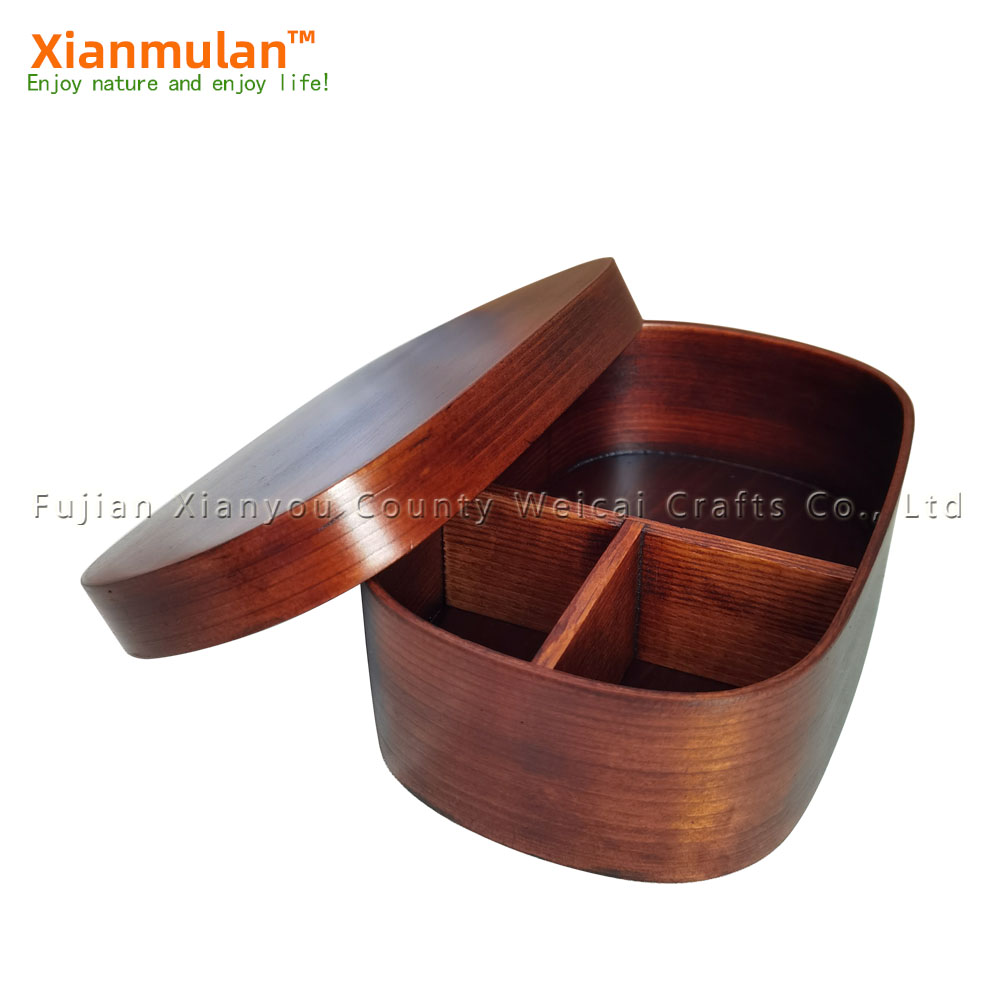 Natural Wooden Bento Box Squar - Woodworking Box ulasan dan harga