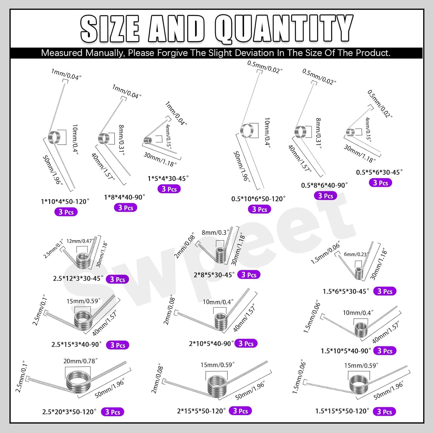 45Pcs 15 Sizes 45/90/120 Degre - Woodworking Kit ulasan dan harga